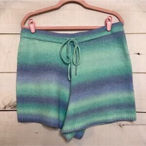 NWT LILLY PULITZER Wanetta Sweater Shorts XL Surf Blue Space Dye MSRP $118